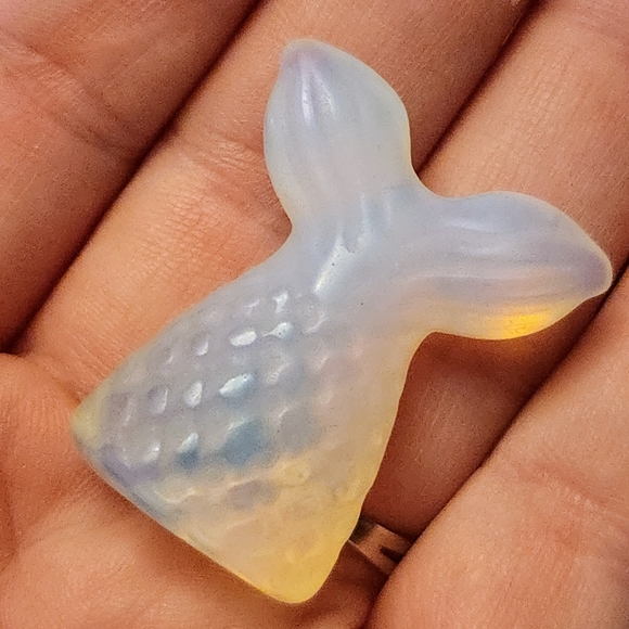 Opalite Mermaid Tail Crystal Carving - Picture 3 of 4